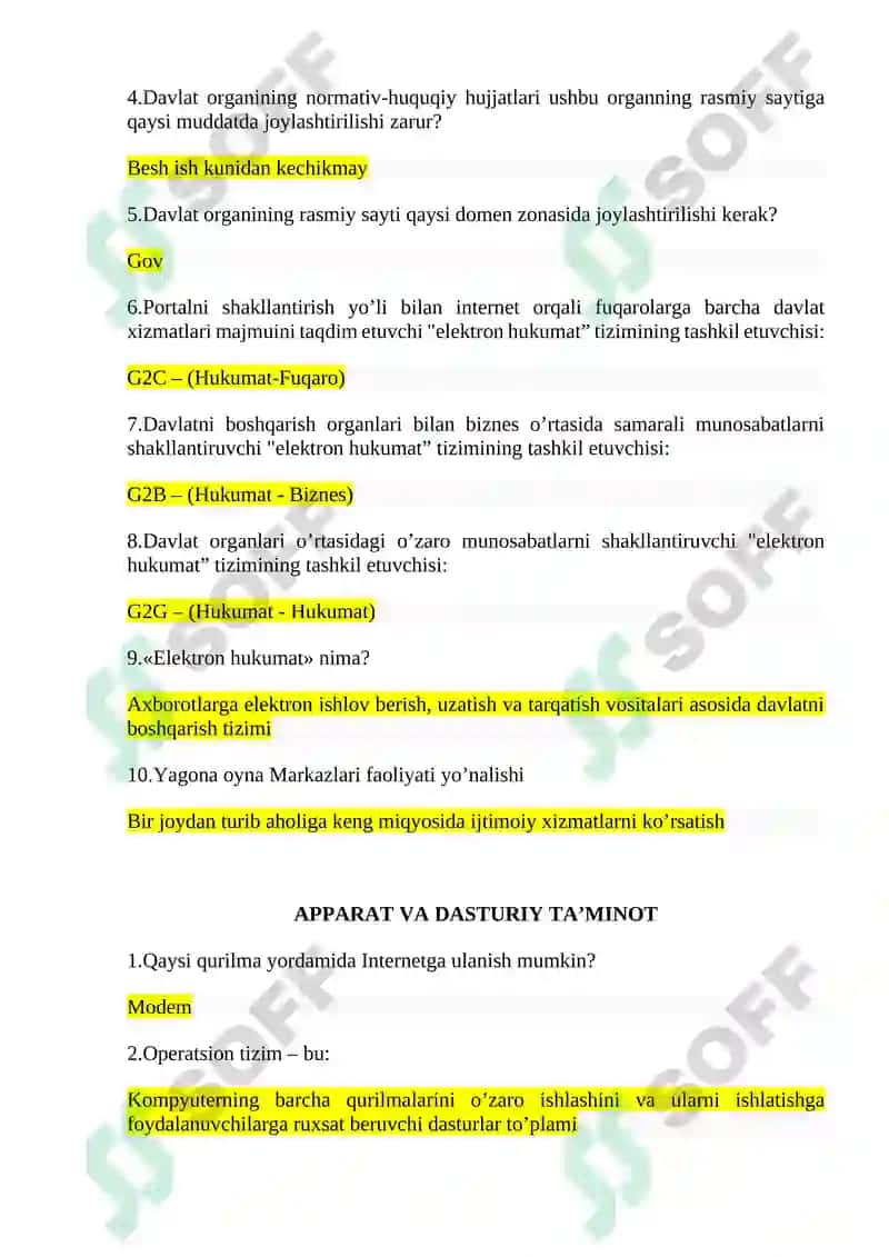 Argos test savollari javoblari yangi 6