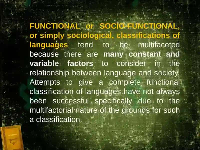 Classification of Languages 6