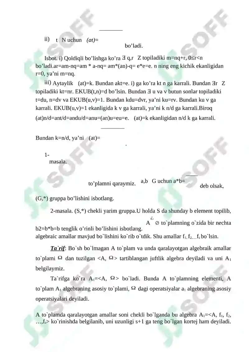 Gruppa , uning turlari va sodda xossalari 6