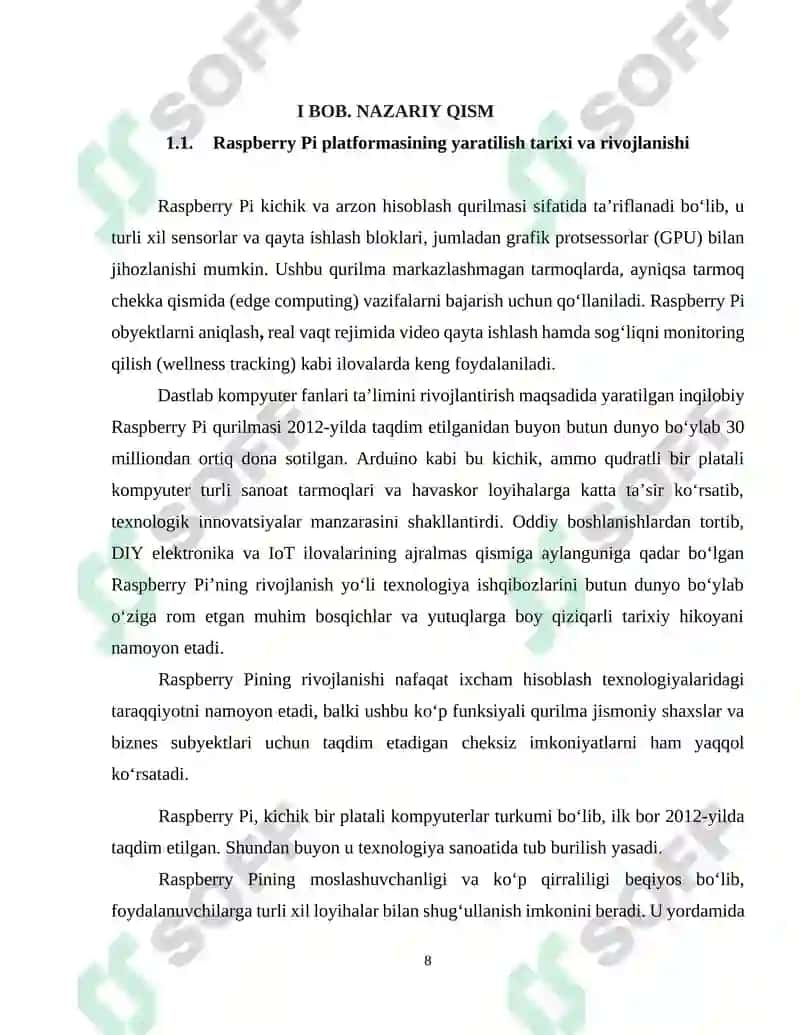 RASPBERRY PI IMKONIYATLARI VA QO‘LLANILISHI 6