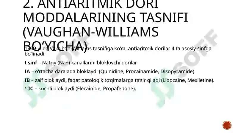 Antiarrhythmics Classification 6