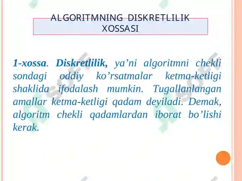 ALGORITMLARNI YARATISH USULLARI VA TURLARI 6