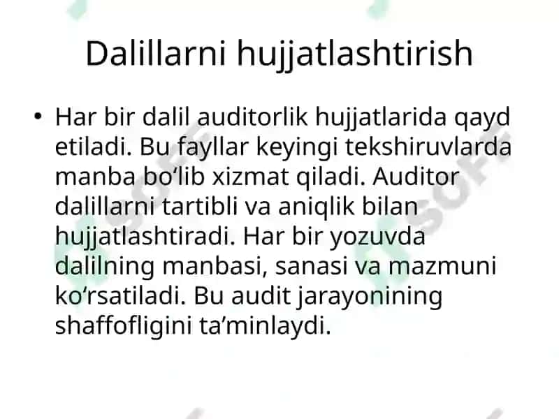 Audit va auditorlik dalillari 6
