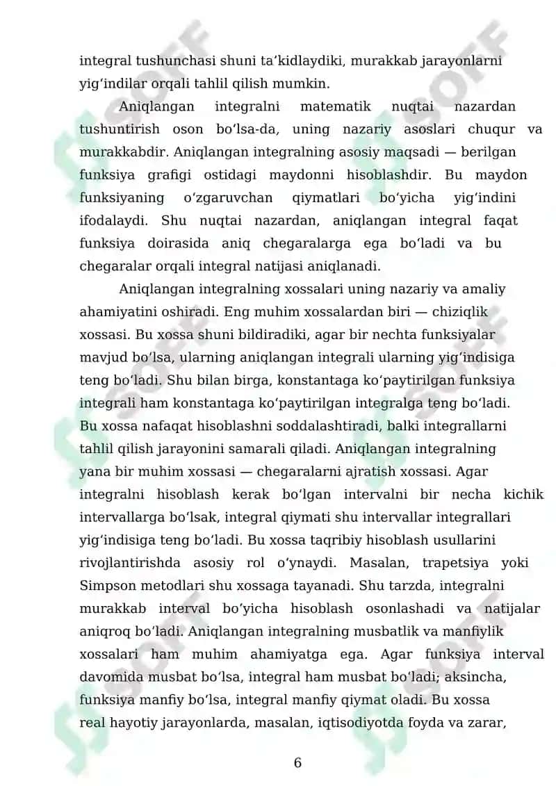 Aniqlangan integrallarni taqribiy hisoblash 6