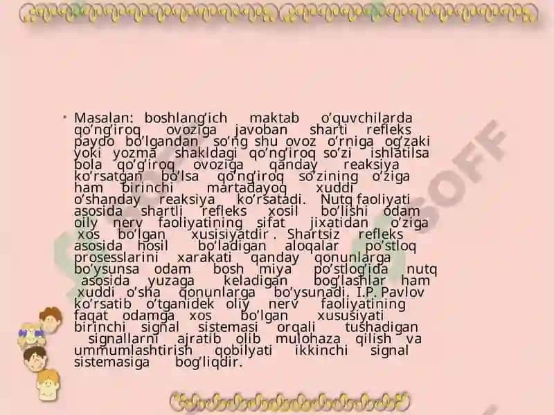 Oliy  nerv faoliyati haqida tushuncha 7