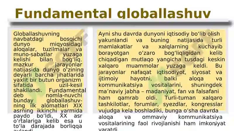 Global jarayonlar va barqaror taraqqiyot falsafasi 7