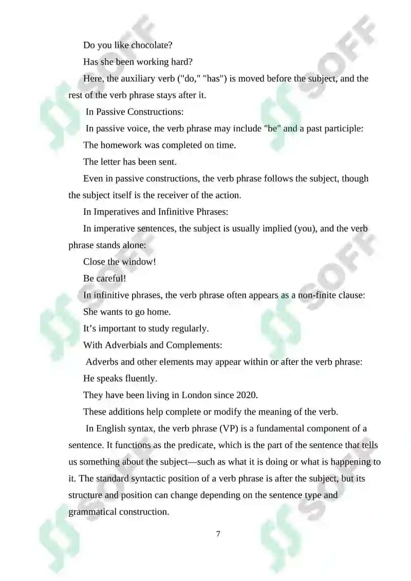Course Work on Learning Language Aspect 7