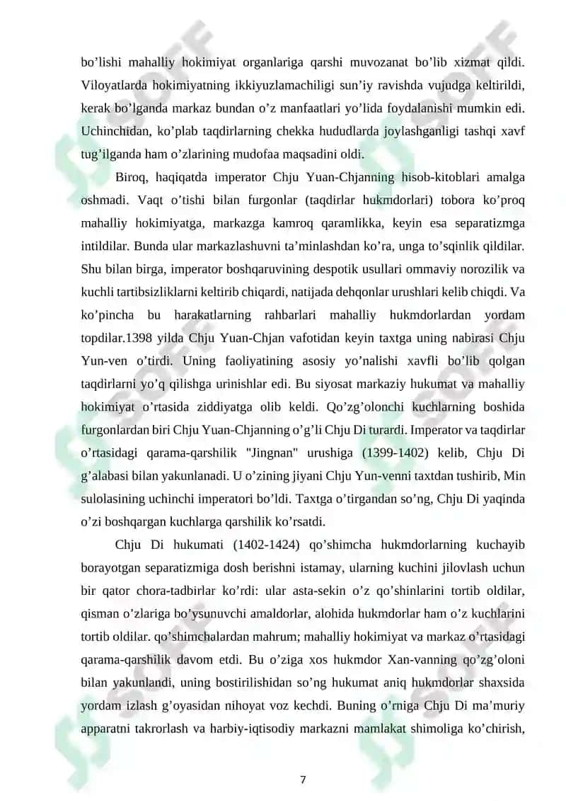 XVI-XVIII asrlarda Xitoyning ijtimoiy-iqtisodiy hayoti 7