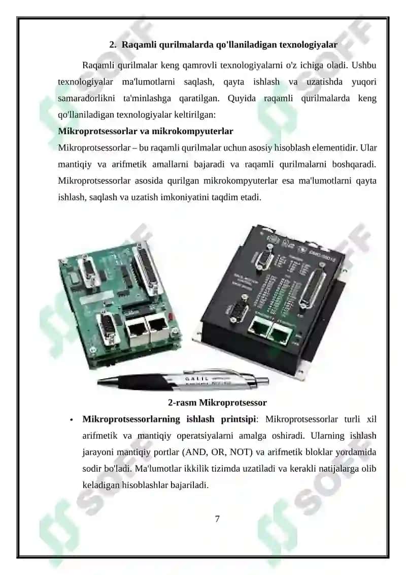 Raqamli qurilmalar va ularning ishlash printsipi 7