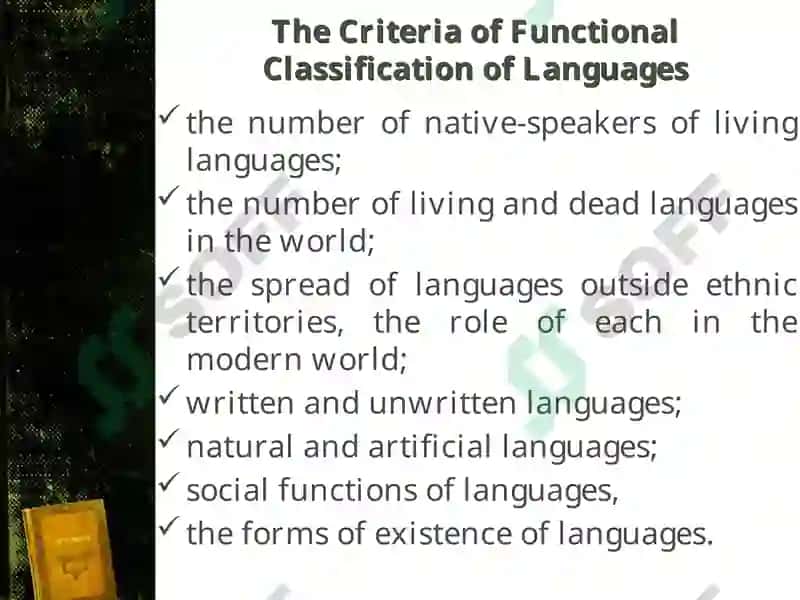 Classification of Languages 7