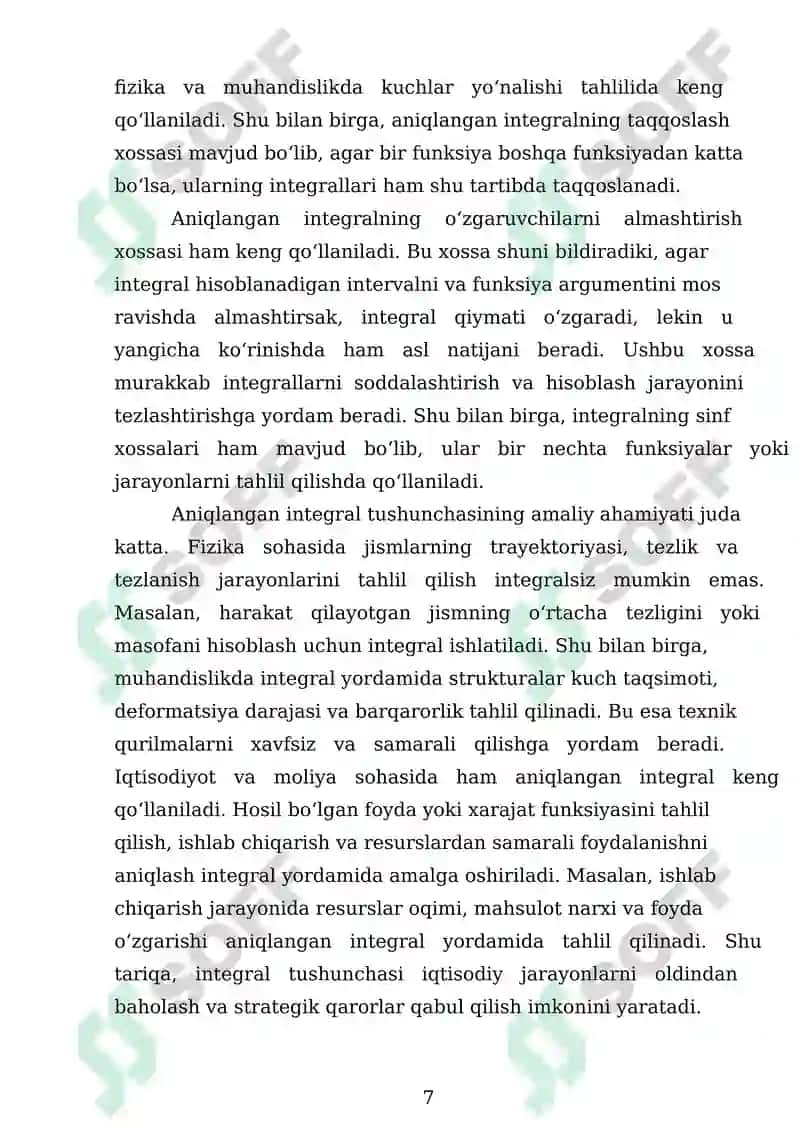 Aniqlangan integrallarni taqribiy hisoblash 7