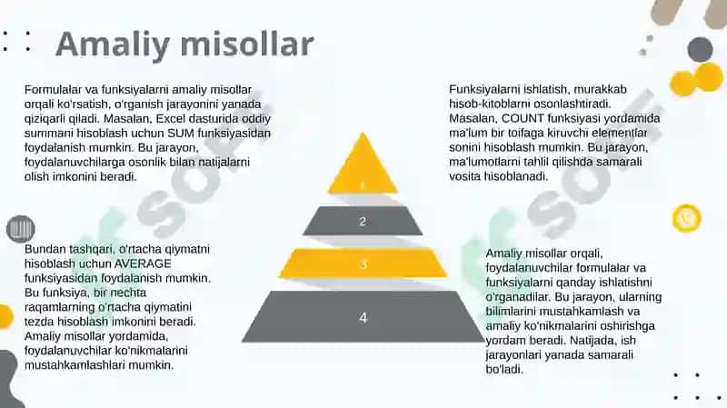 Informatikada Formulalar va funksiyalar ishlatish 7