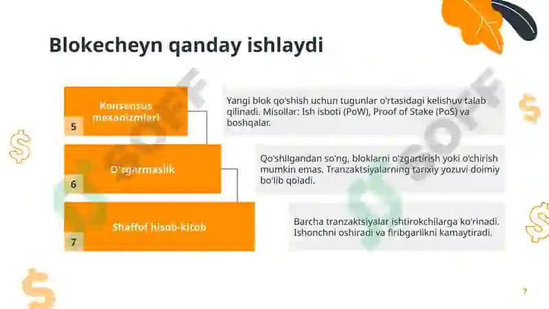 Blockchain & Moliyaviy texnologiyalar 7