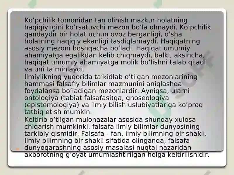 Falsafaning mohiyati va tarixi 8