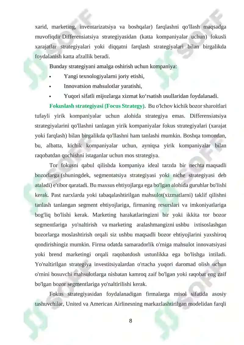 Raqobatli strategiyalar 8