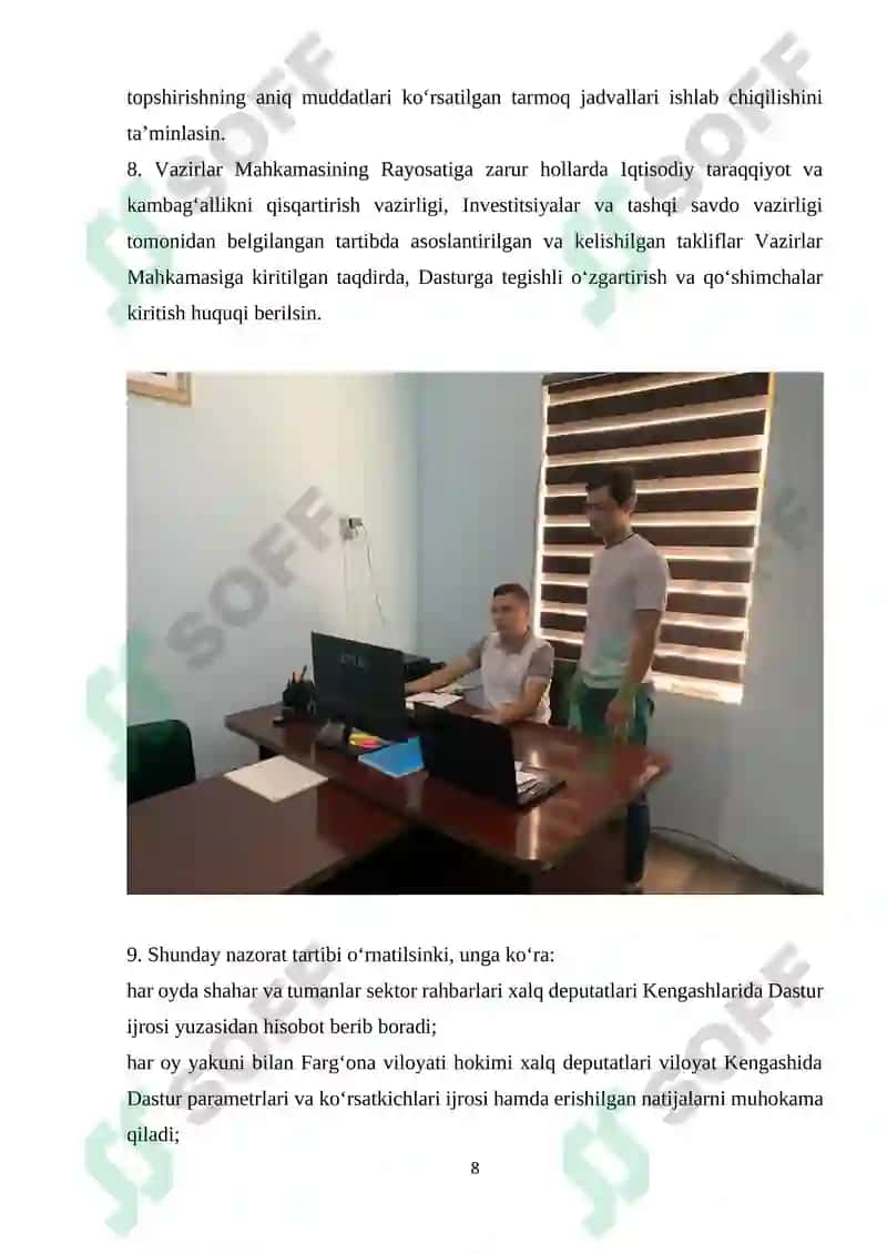 Ishlab chiqarish amaliyoti bo’yicha hisobot 8