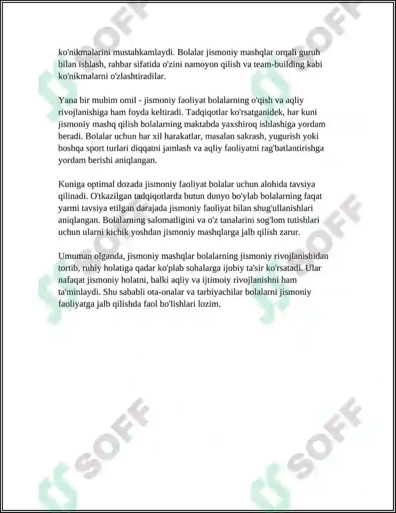 MAKTABGACHA YOSHDAGILARNING JISMONIY RIVOJLANISHI VA HARAKATLAR SIFATI 8
