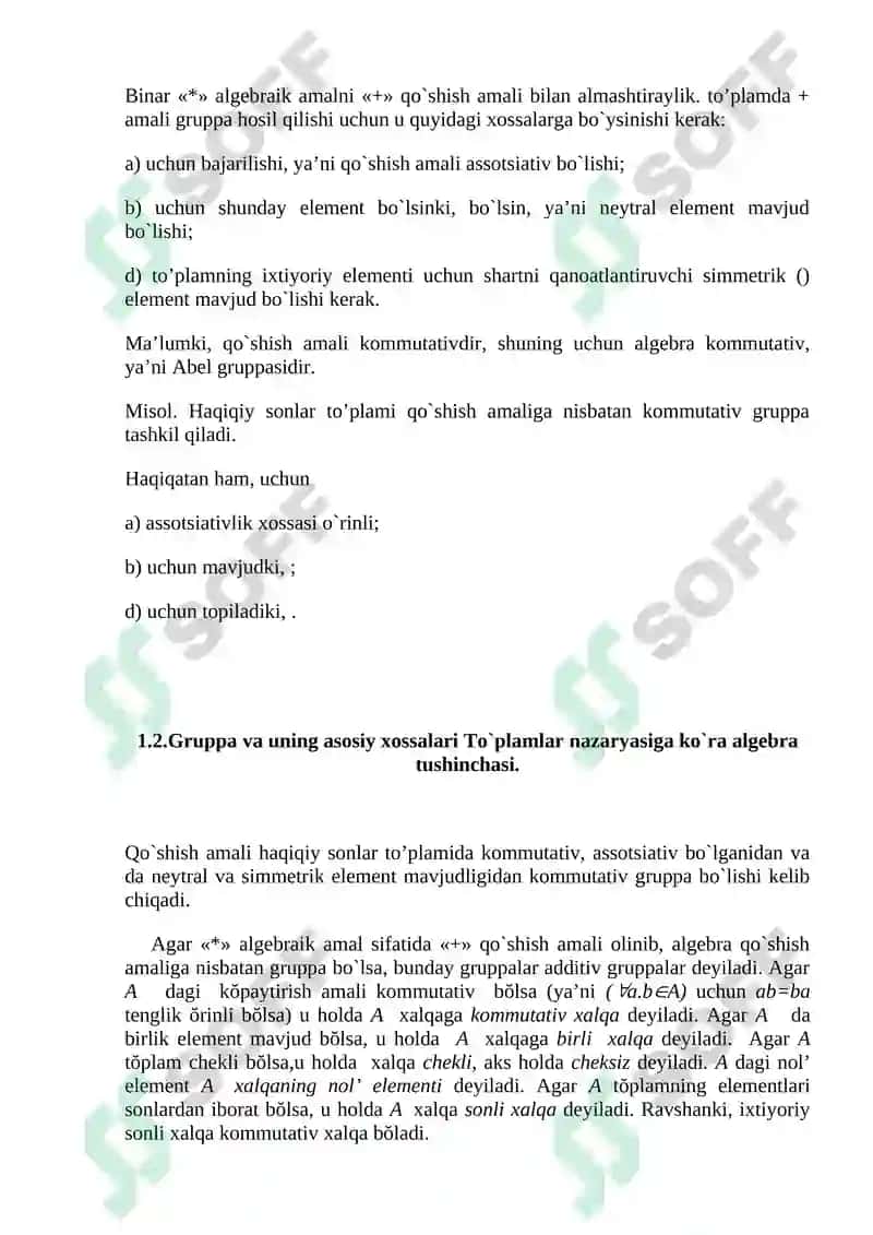 Gruppa , uning turlari va sodda xossalari 8