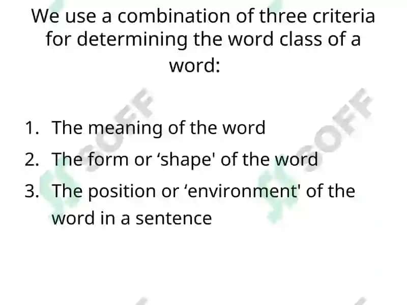 An Introduction to Word Classes 8