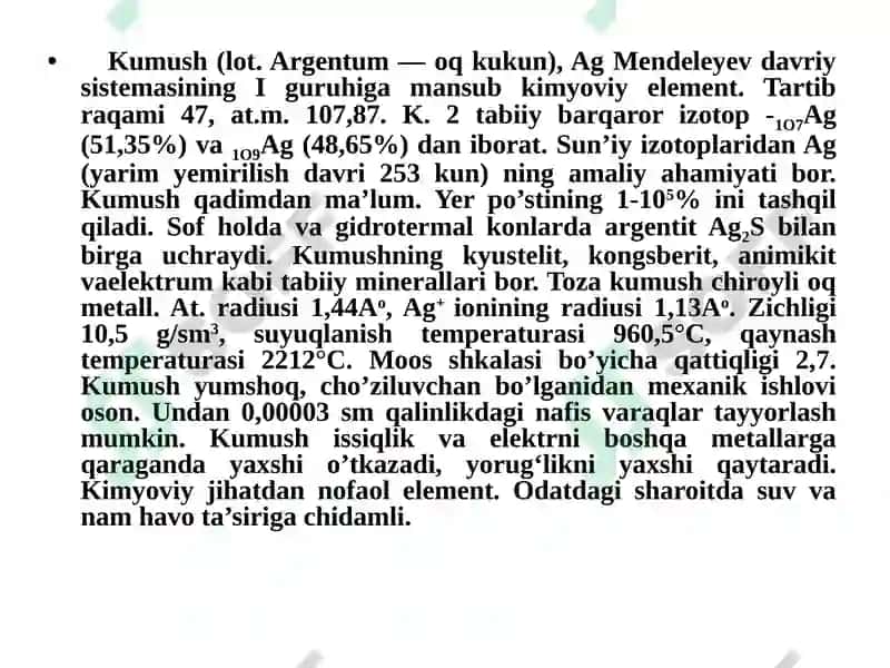 Davriysistemning b-Guruhi elementlari 8