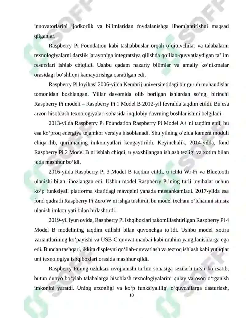 RASPBERRY PI IMKONIYATLARI VA QO‘LLANILISHI 8