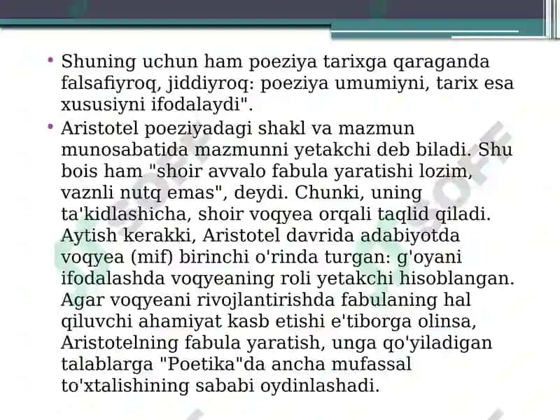Aristotelning poetika asari 8