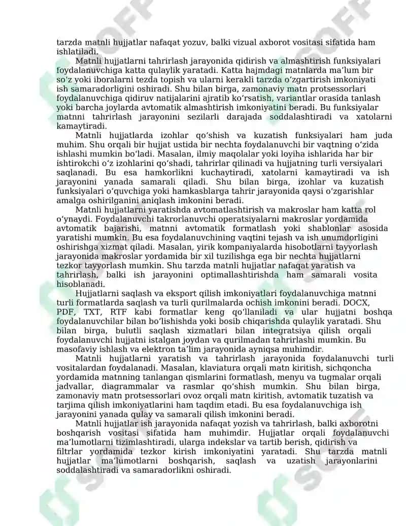 Matn muharrirlari va protsessorlari 8