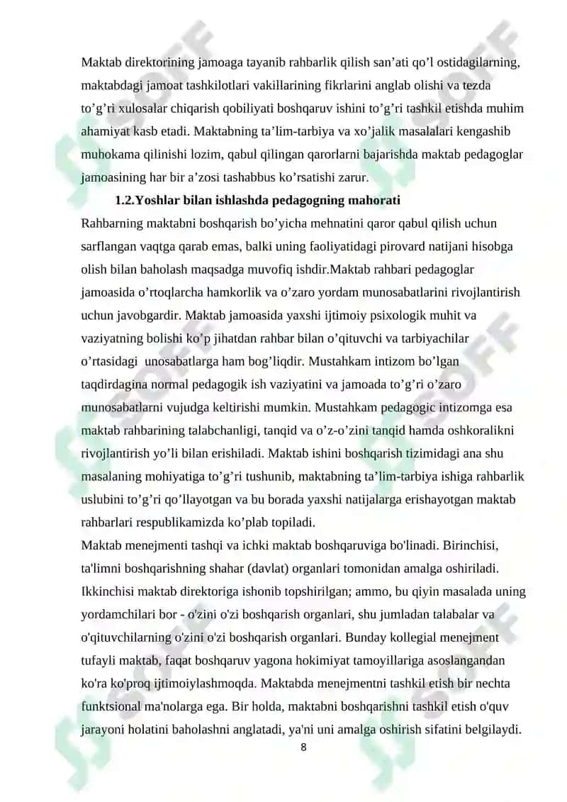 MAKTAB BOSHQARUVI 8