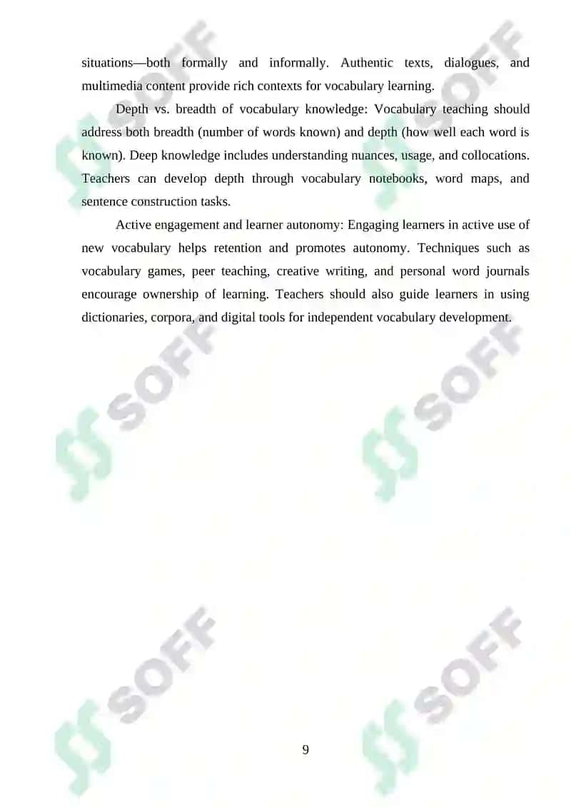 Effective Methods of Teaching Vocabulary in EFL Classes 8