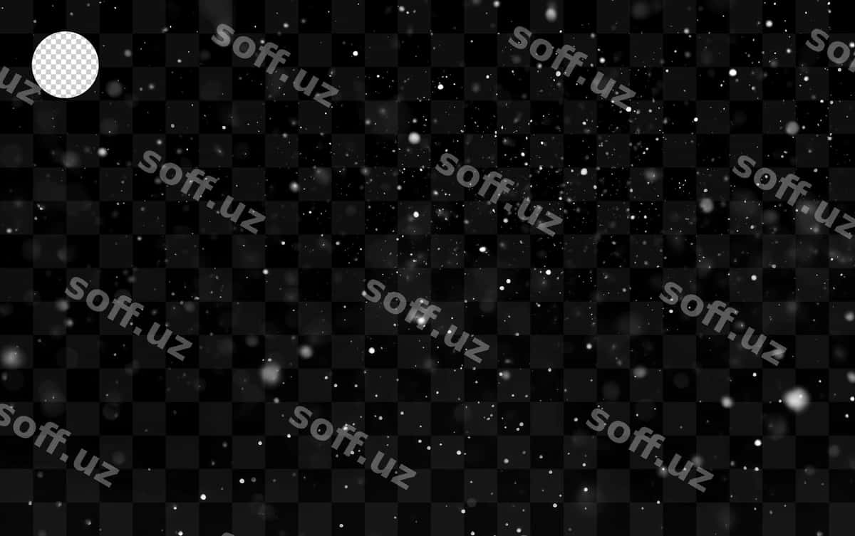 Qor yog'ayotgan shaffof orqa fon | Snow falling transparent background 1
