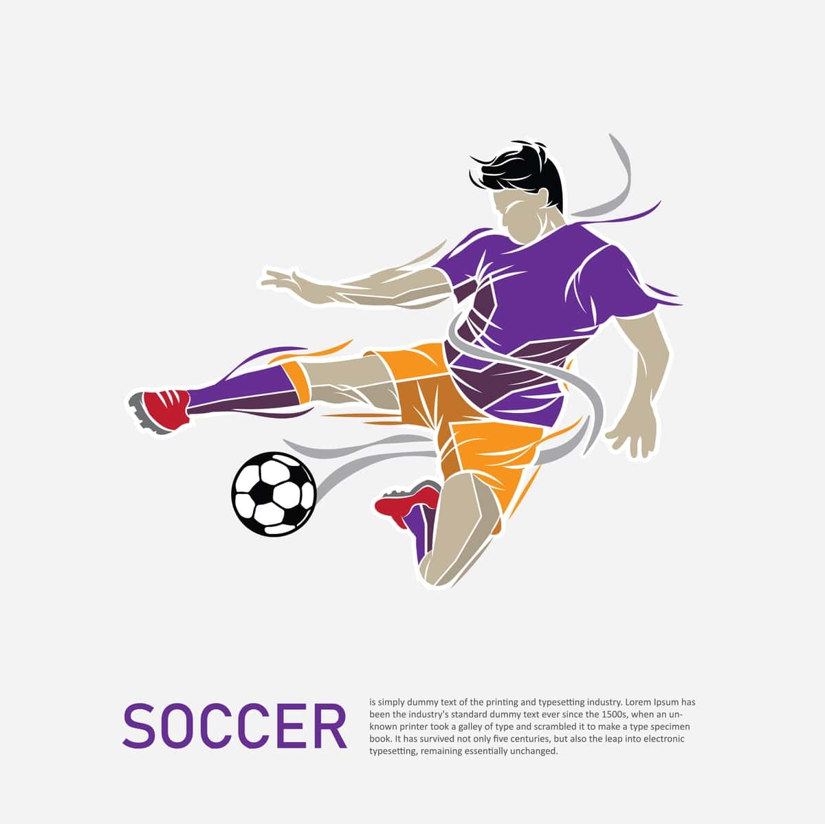 Futbolchi tayyor zarba to'pini ajratilgan vektor tasvirida dribling qilmoqda | Football player is dribbling ready kick ball isolated vector illustration 1