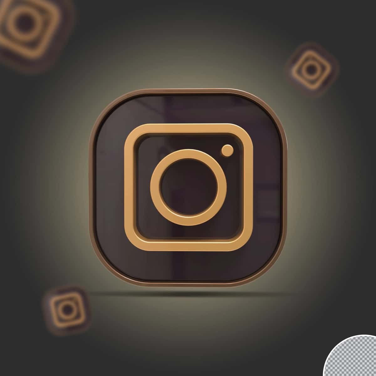 3D ijtimoiy media instagram oltin belgisi | 3d social media instagram golden icon 1