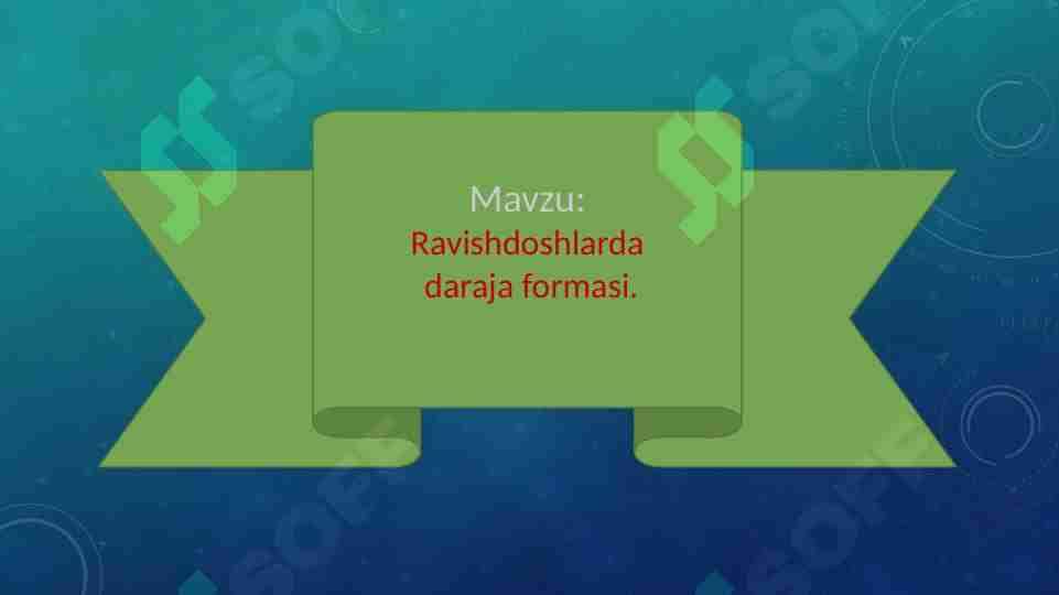 Ravishdoshlarda daraja formasi.