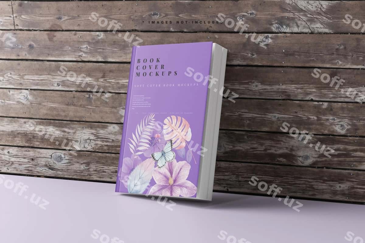 Yumshoq muqovali kitob maketi | Soft cover book mockup 1