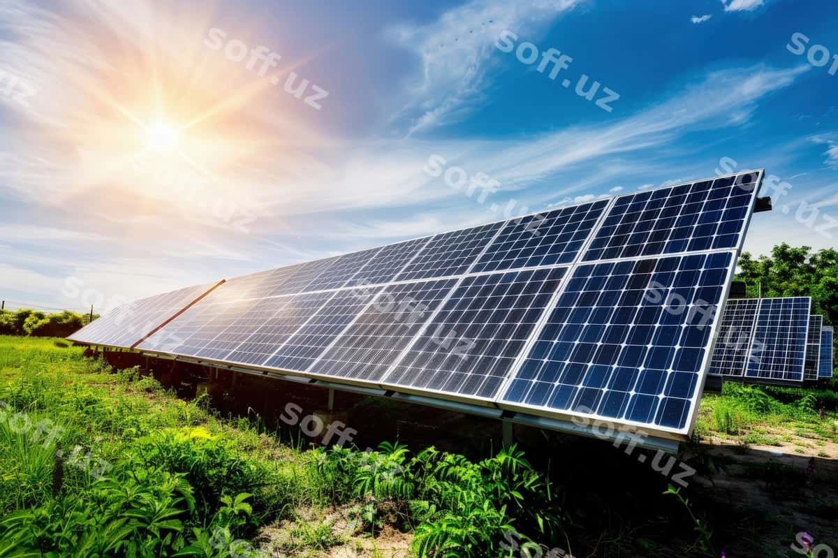 Solar panel ferma o'rnatilgan. | Solar panel is set up farm 1