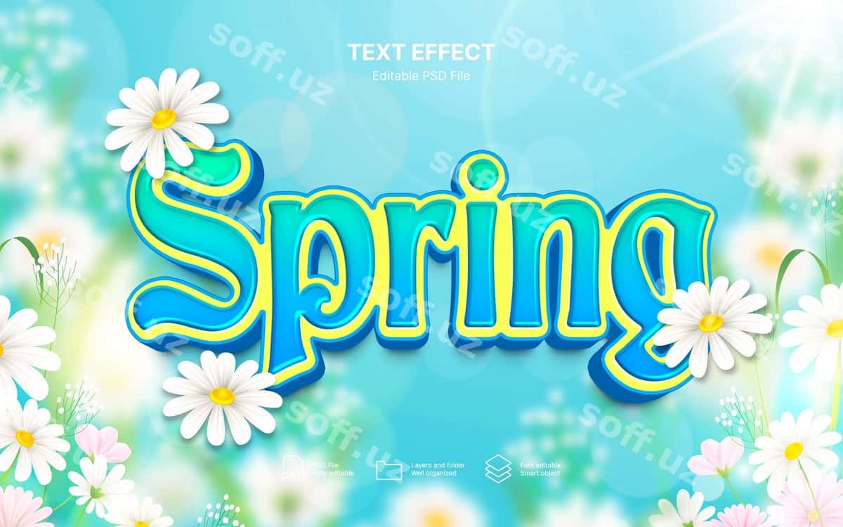 Bahor mavsimi matn effekti | Spring season text effect 1