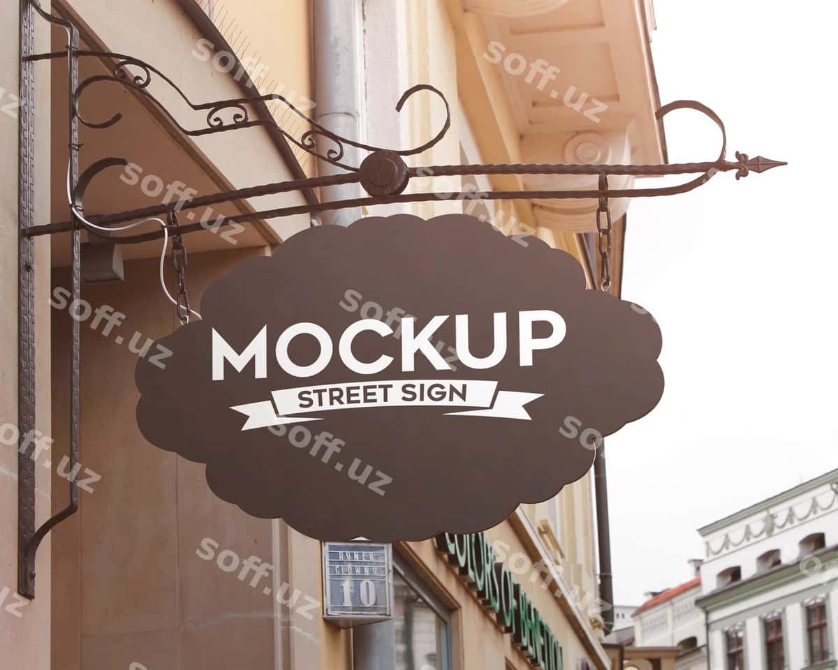 Ko'cha belgisi namunasi | Street sign mockup 1