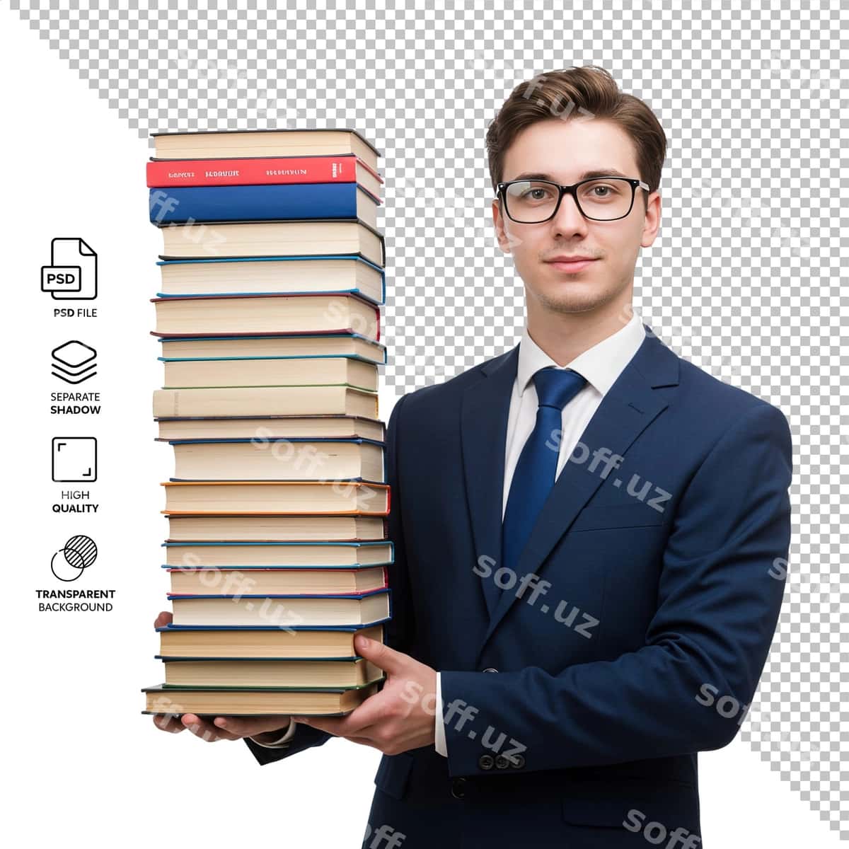 Talaba kitoblarni ushlab turibdi | Student holding stack books 1