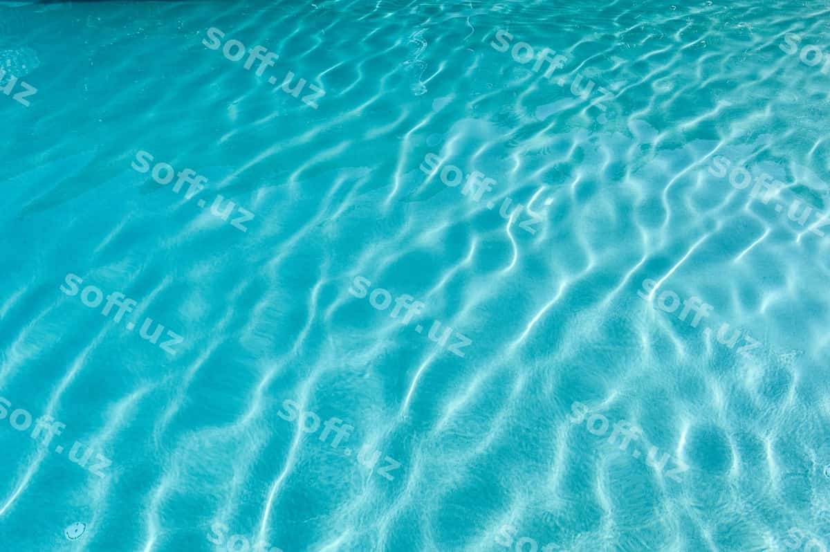 Hind sveta rangli to'lqinlangan havzali intilmahavoti | Surface rippled blue swimming pool 1