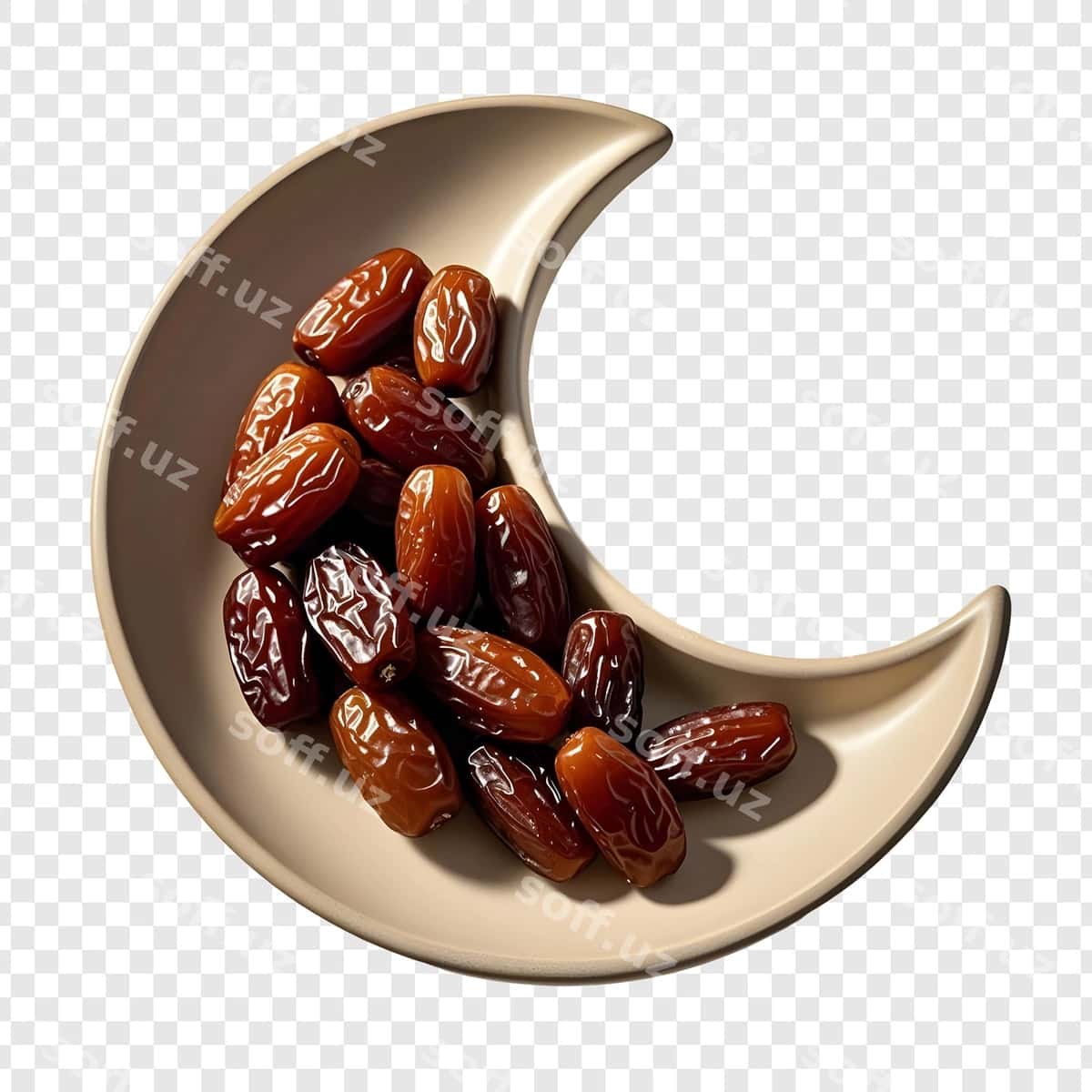 Shirin xurmo hilol shaklidagi likop | Sweet dates crescent plate 1