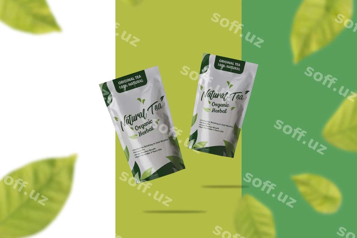 Choy qadoqlash dizayn modeli | Tea packaging design mockup 1