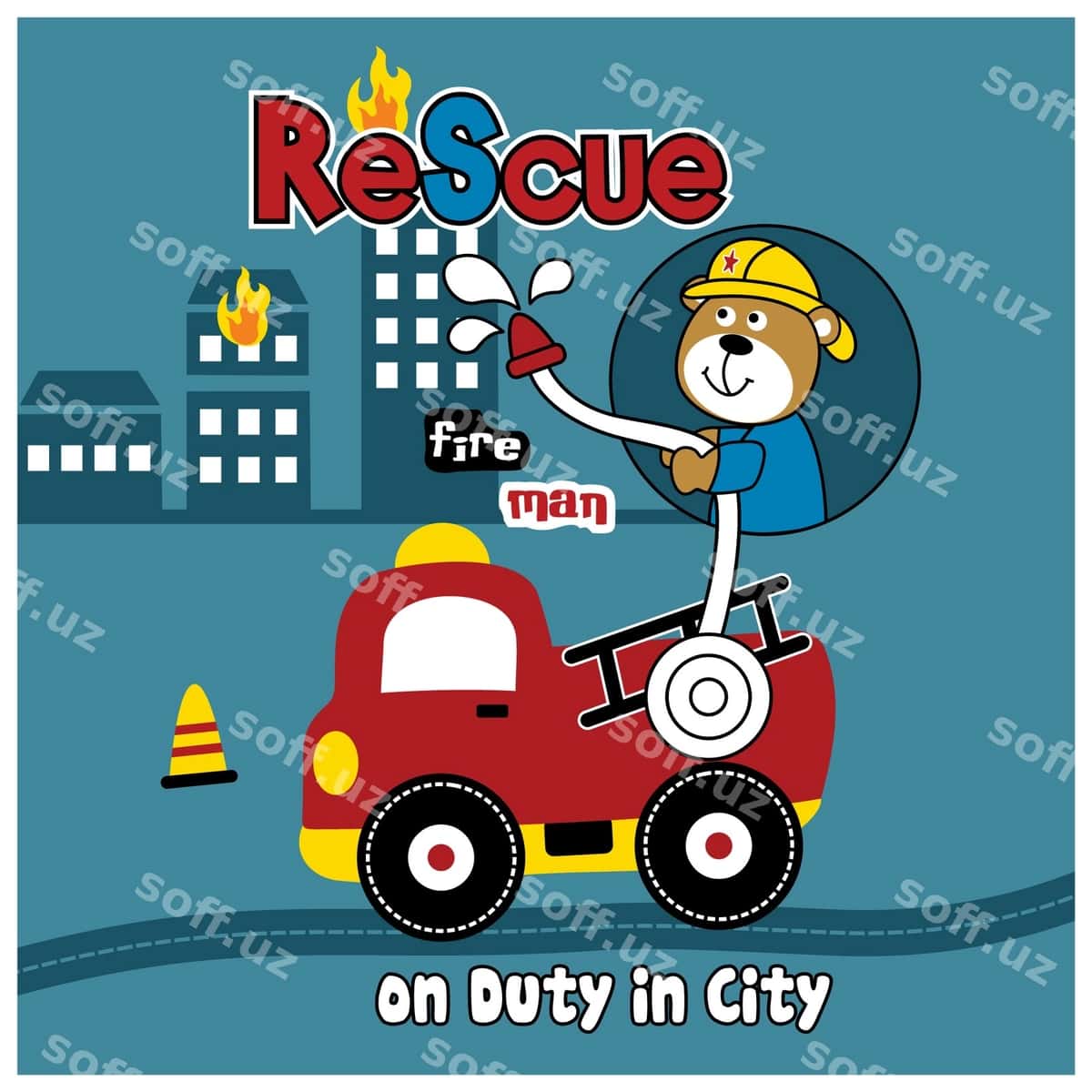 Mishka yong'inni qutqarish gulbishik multfil'm | Teddy bear fire rescue funny cartoon 1