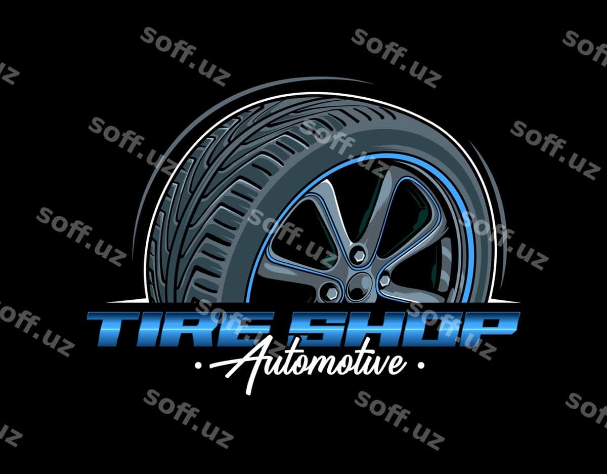 Shinamagazin g'ildirak logotip shablon logotip shinamalar | Tire shop wheel logo template logo tires 1