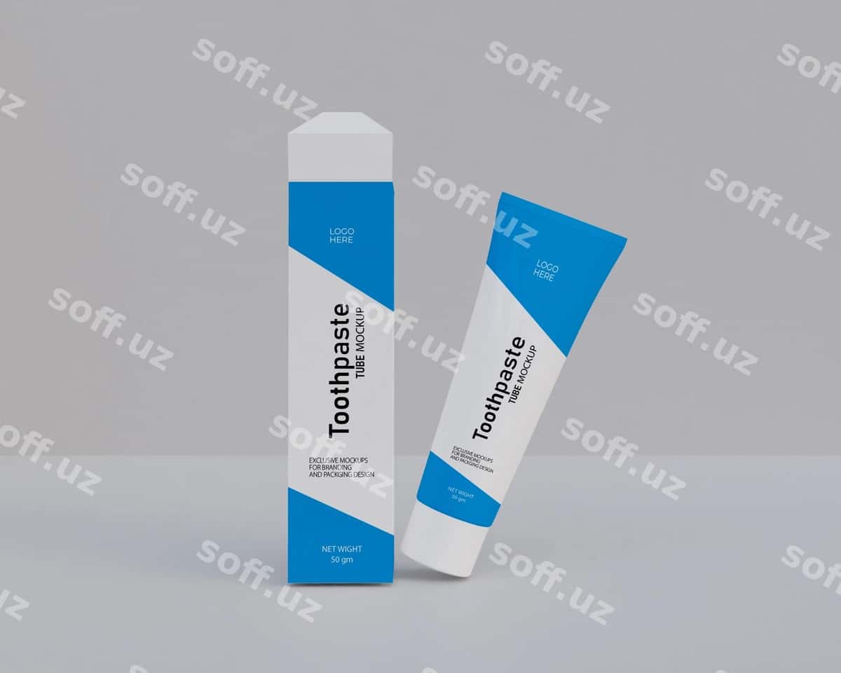 Tubga paste paketi mockup | Toothpaste packaging mockup 1