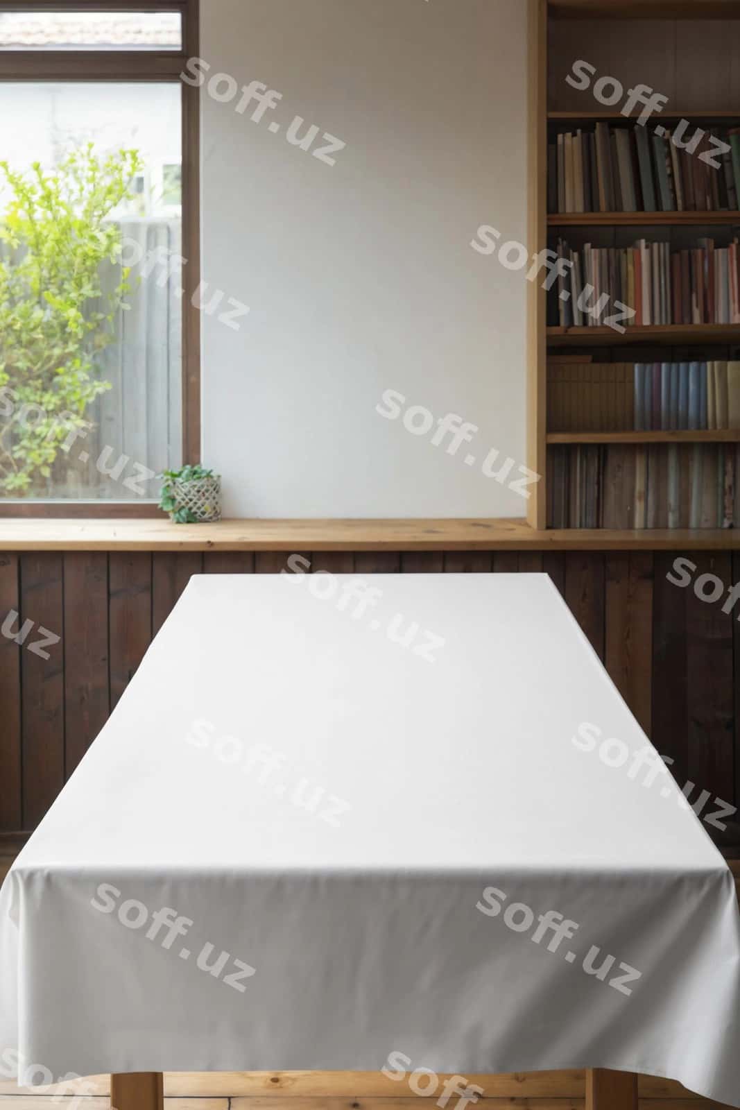 Yuqori ko'rinish dastarkon lapasi namunasi | Top view tablecloth mockup 1
