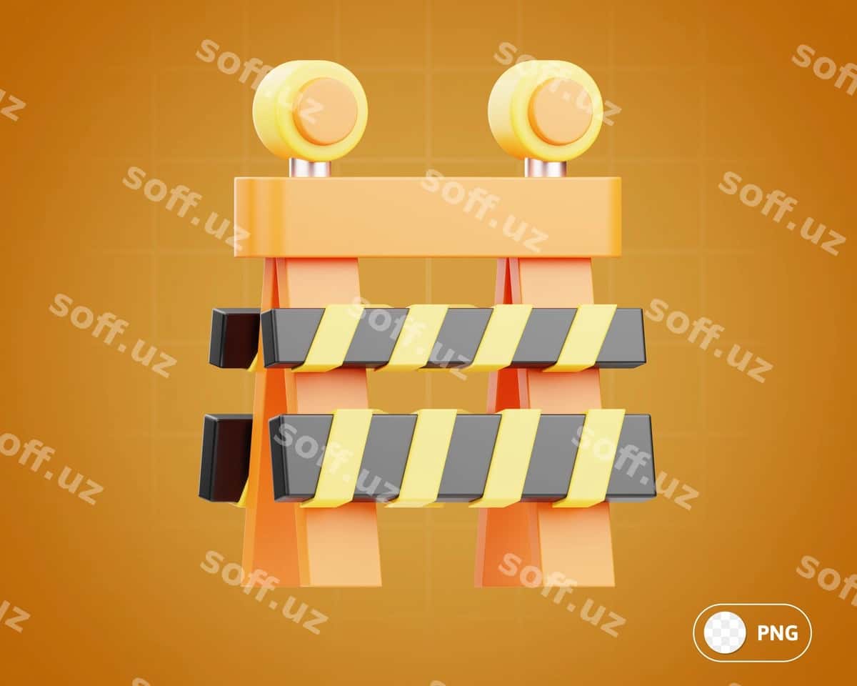 Transport transport zabory 3D illustratsiyasi | Traffic barrier 3d illustration 1