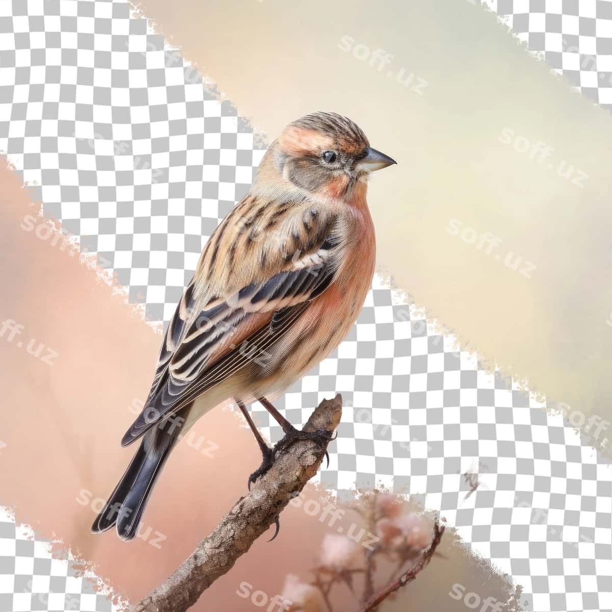 Shaffof orqa fonda linnet bilan | Transparent background with linnet 1