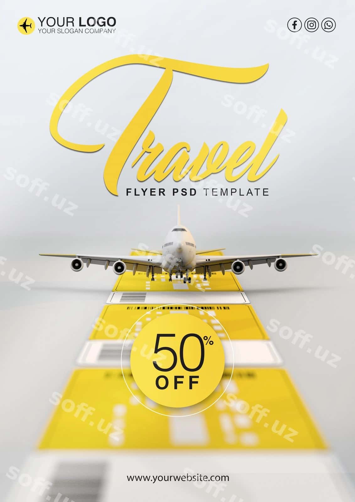 Sayohat agentligi flyer shabloni | Travel agency flyer template 1