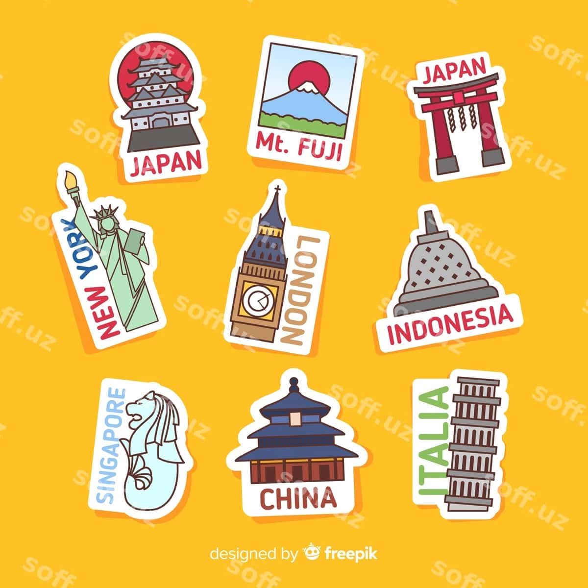 Sayohat stiker to'plami | Travel sticker collection 1