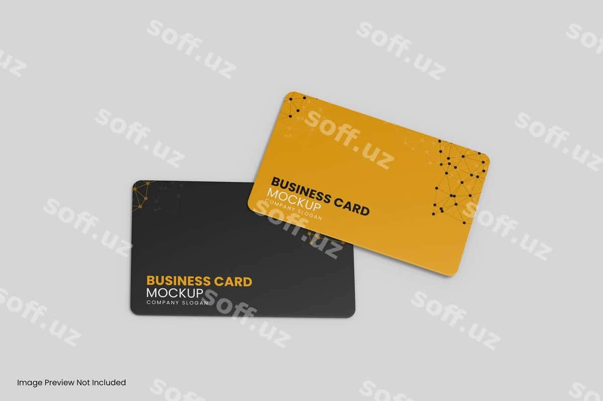 Ikkita biznes karta maketi dizayni izolyatsiya qilingan | Two bussiness card mockup design isolated 1